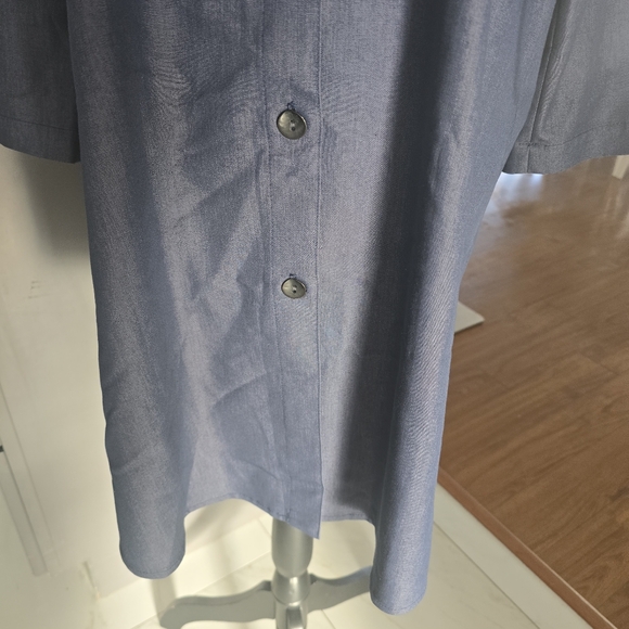 Caroline Rose Button Down 3/4 Sleeve Pocketed Shift Navy Dress XL - Picture 4 of 10